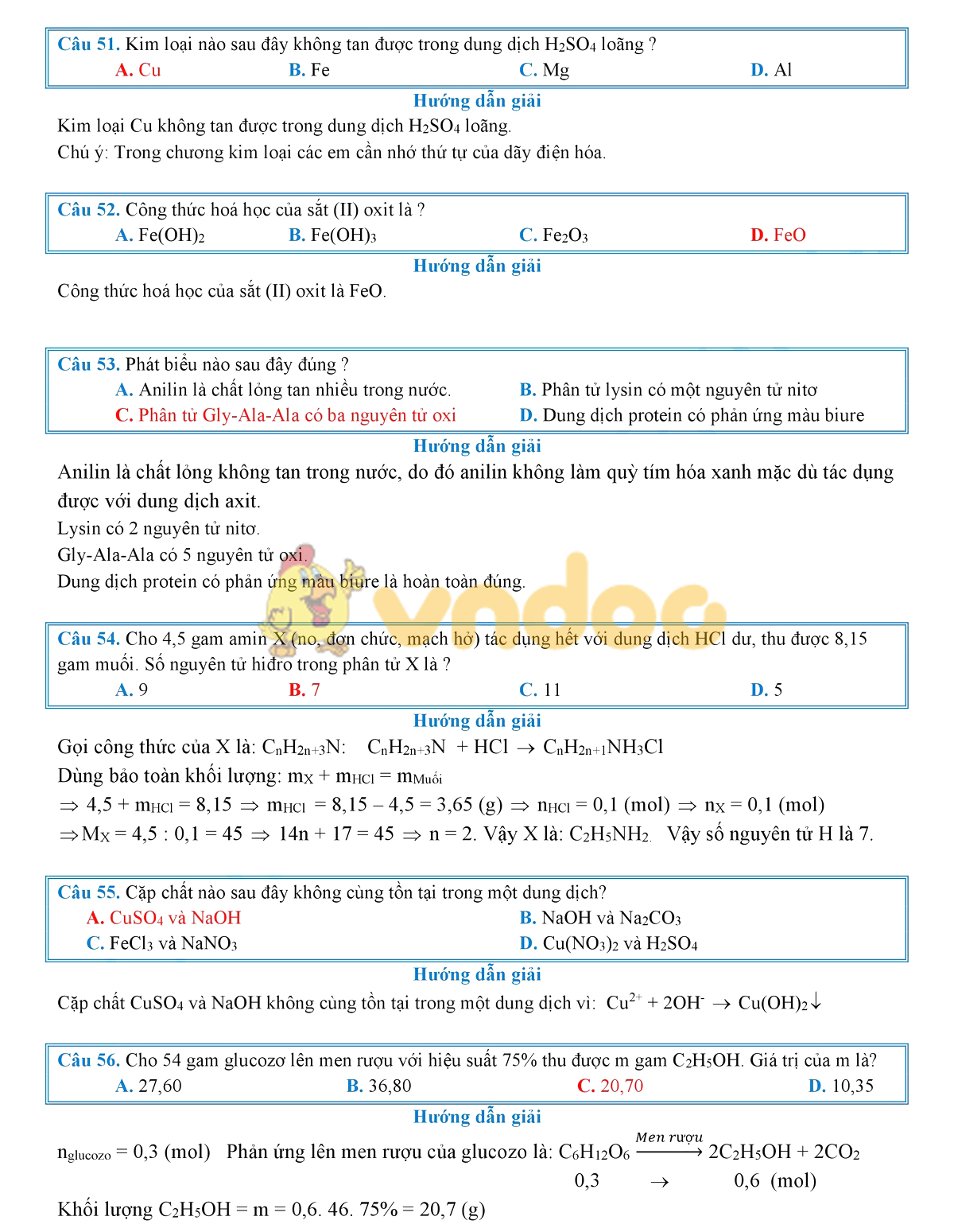 Lời giải chi tiết đề thi chính thức THPT Quốc gia năm 2019 môn Hóa học