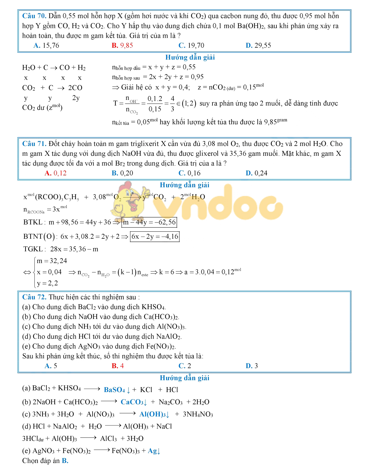 Lời giải chi tiết đề thi chính thức THPT Quốc gia năm 2019 môn Hóa học