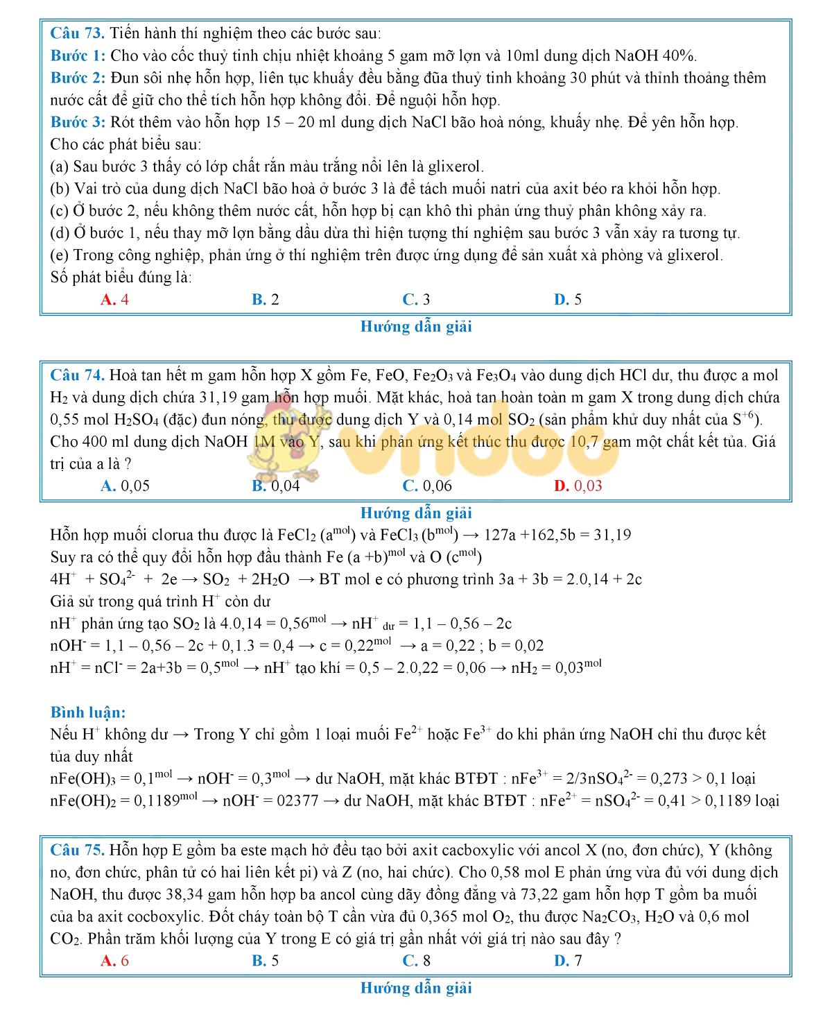 Lời giải chi tiết đề thi chính thức THPT Quốc gia năm 2019 môn Hóa học