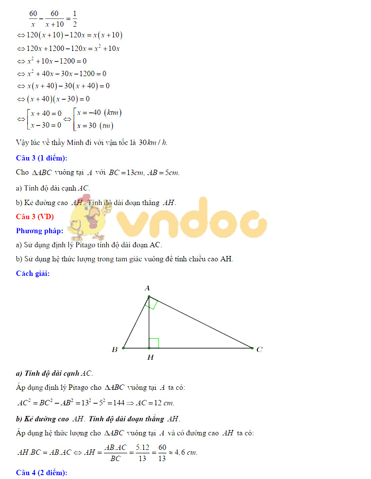 Đáp án đề thi vào lớp 10 môn Toán tỉnh Cao Bằng năm 2019