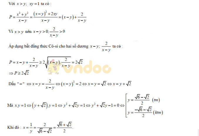 Đáp án đề thi vào lớp 10 môn Toán tỉnh Bình Định năm 2019
