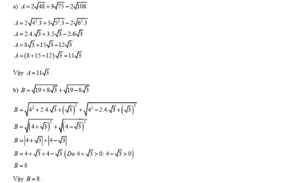 Đáp án đề thi vào lớp 10 môn Toán tỉnh Vĩnh Long năm 2019