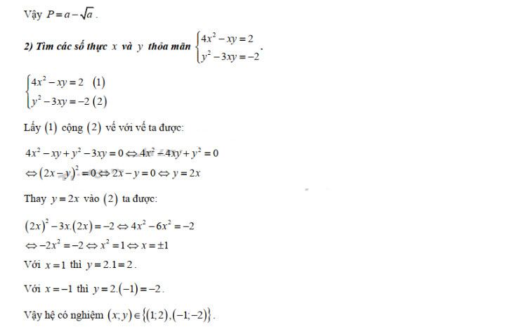 Đáp án đề thi vào lớp 10 môn Toán tỉnh Đồng Nai năm 2019