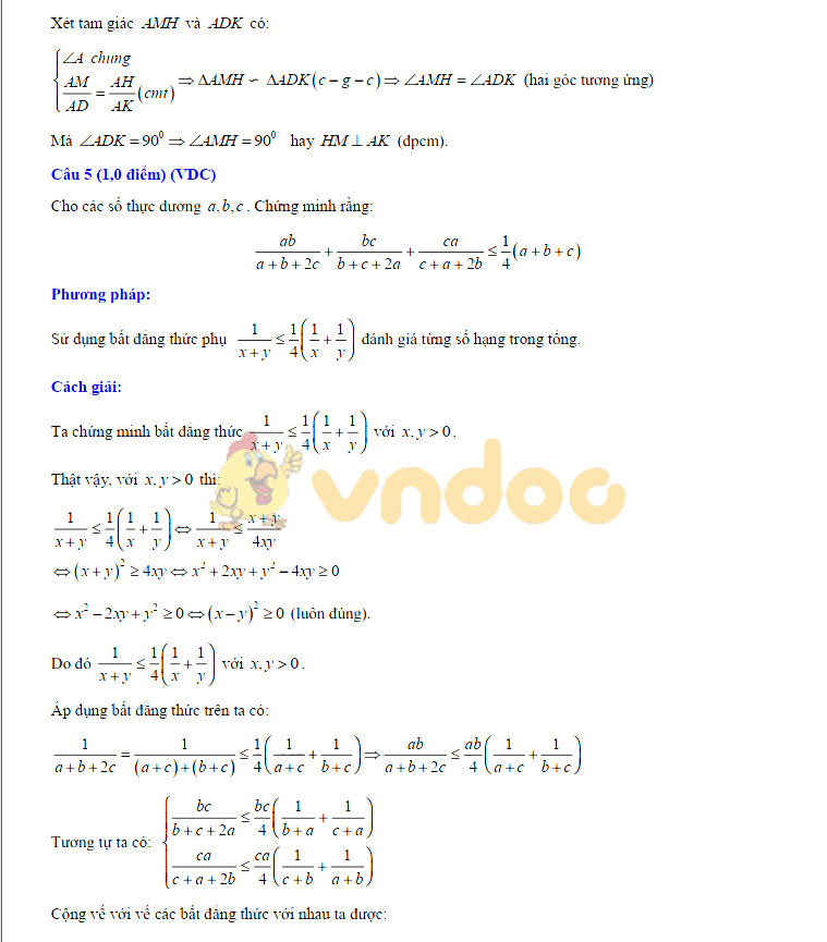 Đáp án đề thi vào lớp 10 môn Toán tỉnh Lai Châu năm 2019