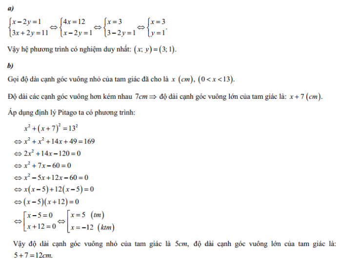 Đáp án đề thi vào lớp 10 môn Toán tỉnh Bắc Kạn năm 2019