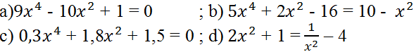 Giải bài tập SGK Toán lớp 9 bài 7: Phương trình quy về phương trình bậc hai
