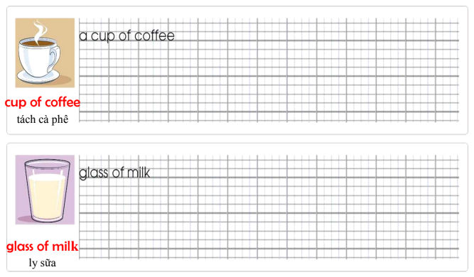 Tập viết Tiếng Anh lớp 5 Unit 3 The food here is great