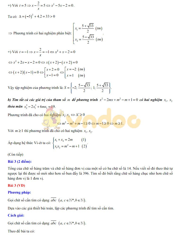 Đề thi vào lớp 10 môn Toán 2019 Chuyên Trần Hưng Đạo - Bình Thuận (Hệ số 1)