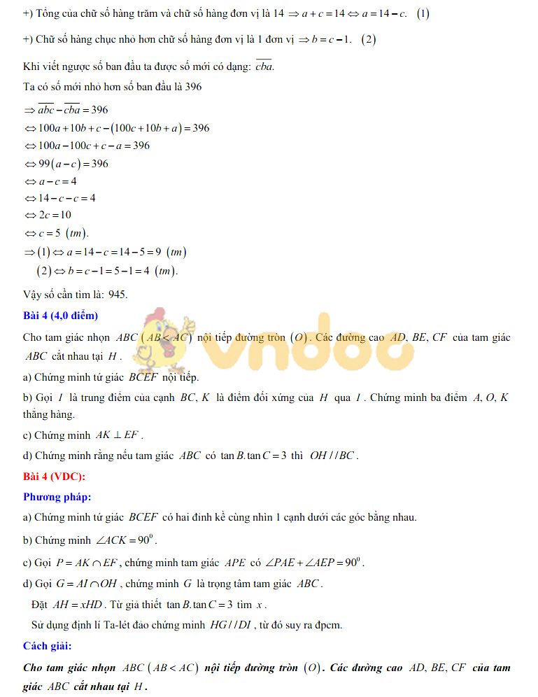 Đề thi vào lớp 10 môn Toán 2019 Chuyên Trần Hưng Đạo - Bình Thuận (Hệ số 1)