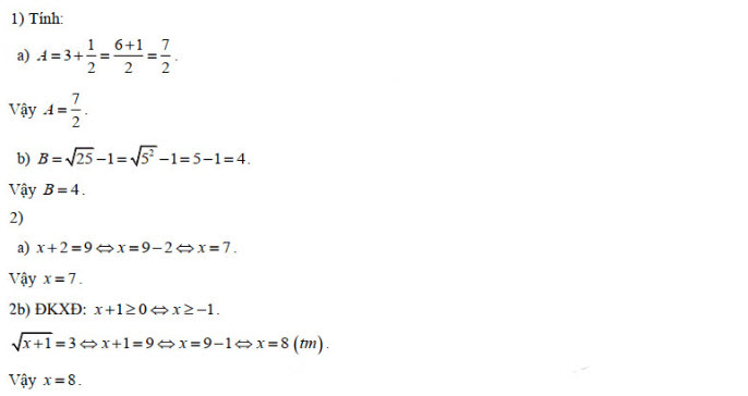 Đáp án đề thi vào lớp 10 môn Toán các trường PTDTNT Hòa Bình năm 2019