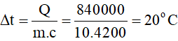 Giải bài tập VBT Vật lý lớp 8 bài 24: Công thức tính nhiệt lượng