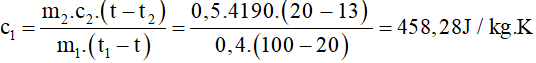 Giải bài tập VBT Vật lý lớp 8 bài 25: Phương trình cân bằng nhiệt