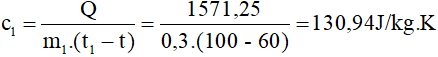 Giải bài tập VBT Vật lý lớp 8 bài 25: Phương trình cân bằng nhiệt