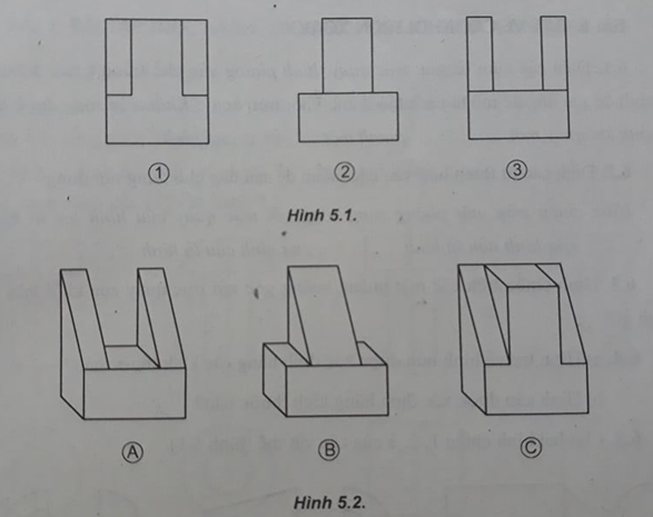 Giải SBT Công nghệ lớp 8 bài 5: Bài tập thực hành: Đọc bản vẽ các khối đa diện