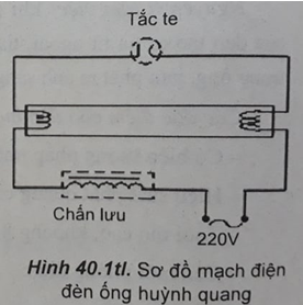 Giải SBT Công nghệ lớp 8 bài 40: Thực hành: Đèn ống huỳnh quang
