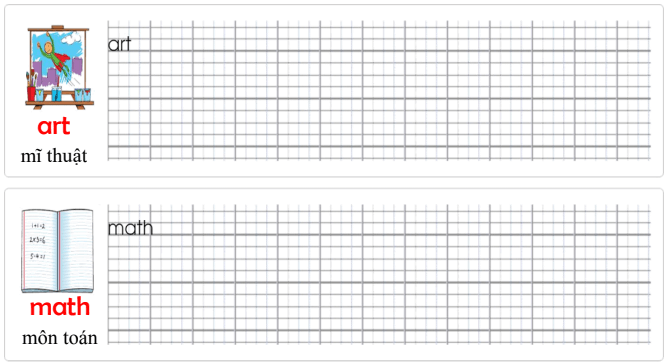 Tập viết Tiếng Anh lớp 3 Unit 4 We have English