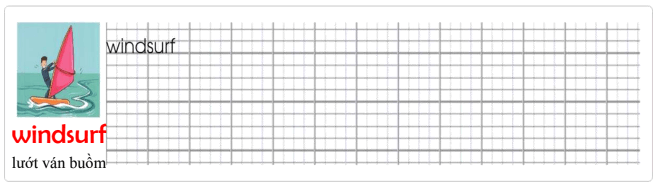 Tập viết Tiếng Anh lớp 4 Unit 4 We're having fun at the beach