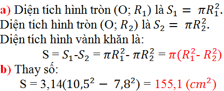 Giải bài tập SGK Toán lớp 9 bài 10: Diện tích hình tròn, hình quạt tròn