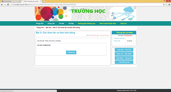 Bài giảng trong trường học kết nối