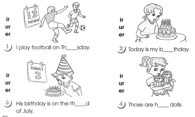 Bài tập cuối tuần môn Tiếng Anh lớp 4 Tuần 5