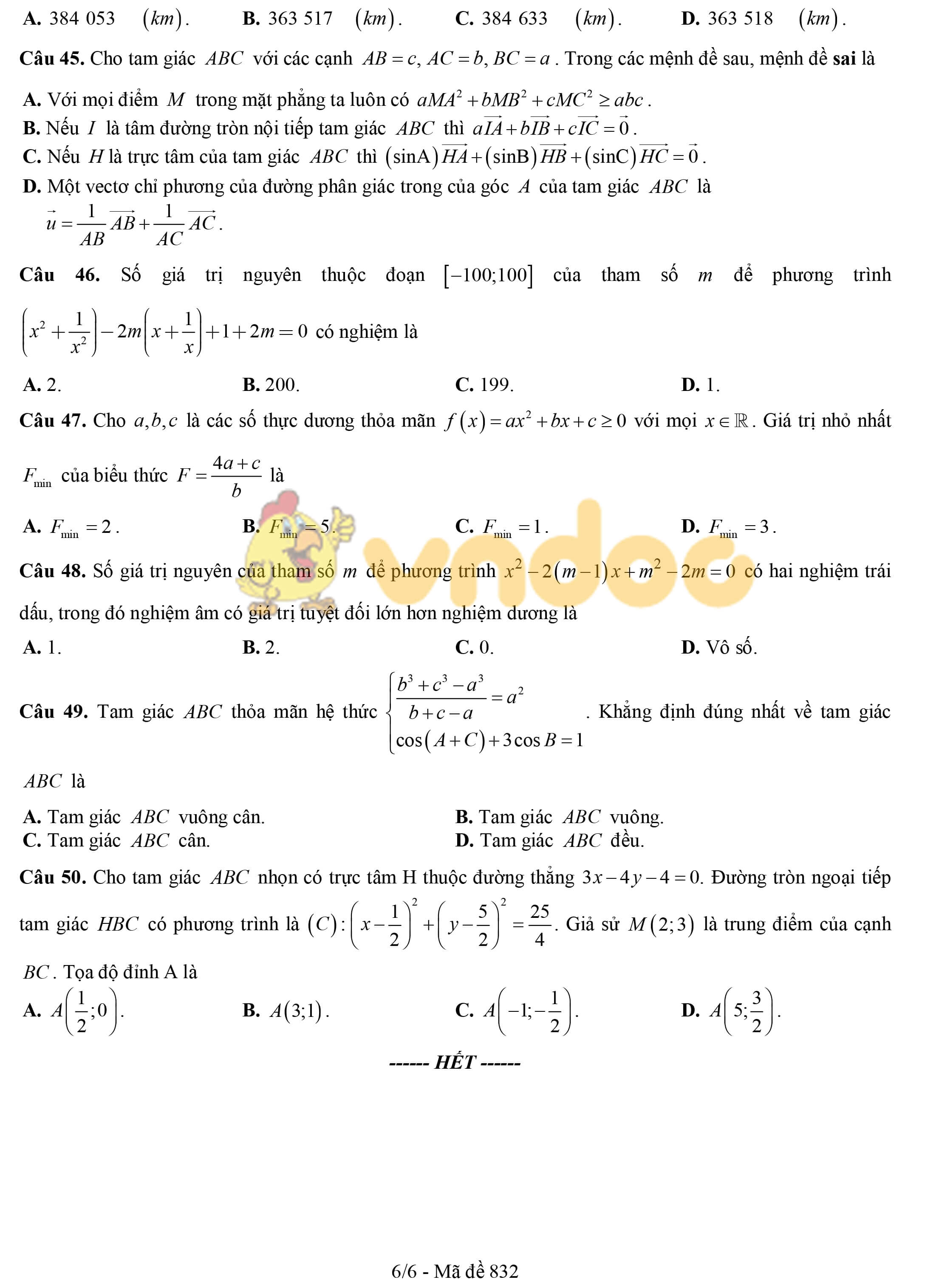 Đề khảo sát chất lượng đầu năm môn Toán lớp 11 năm học 2019 - 2020 trường THPT Thuận Thành 1 - Bắc Ninh