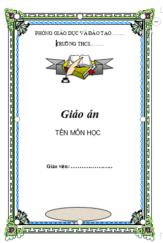 Mẫu bìa giáo án
