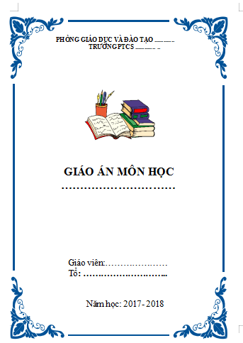 Mẫu bìa giáo án