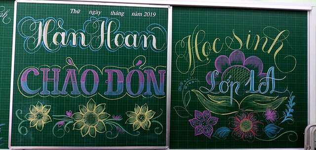 mau trang tri bang 10