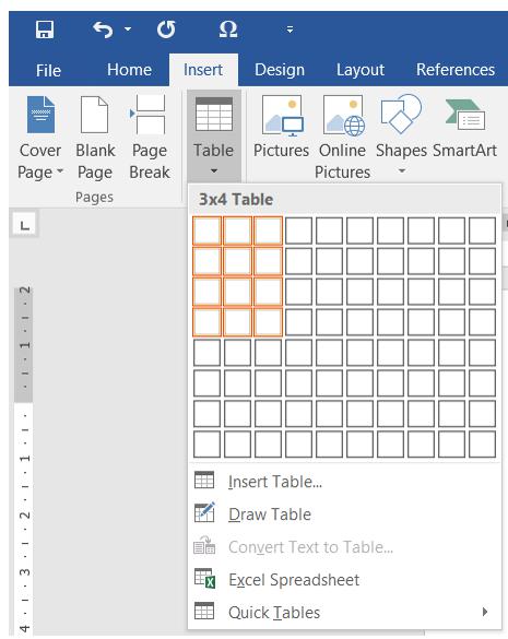 Tạo bảng trong văn bản