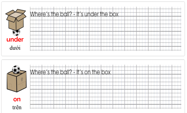 Tập viết Tiếng Anh lớp 2 Unit 5 Where's the ball?