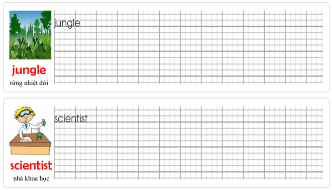 Tập viết Tiếng Anh lớp 5 Unit 5 The Dinosaur Museum