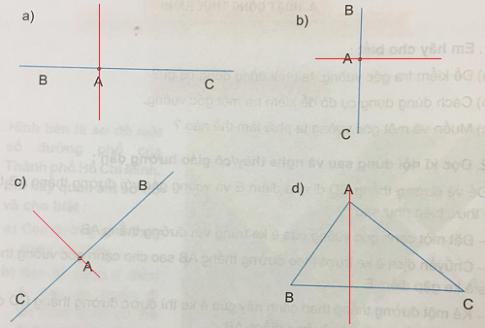 Vẽ hai đường thẳng vuông góc