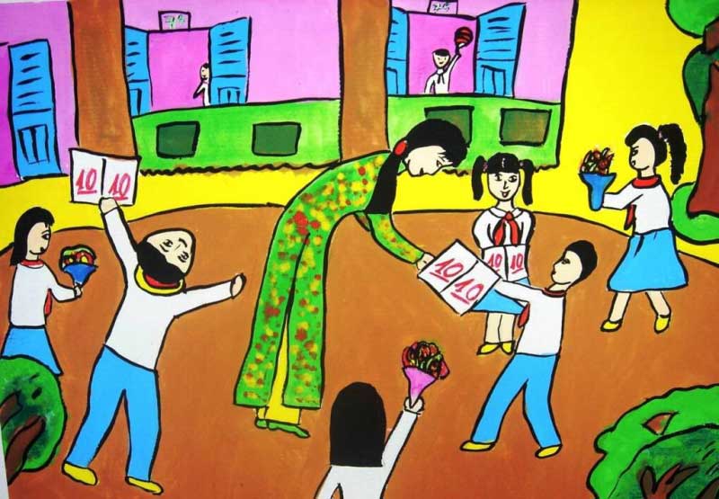 Soạn Mĩ thuật lớp 8 Bài 9: Vẽ tranh – Đề tài nhà giáo Việt Nam 20-11