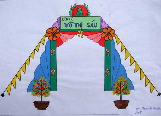 Soạn Mĩ thuật lớp 8 Bài 25: Vẽ trang trí – Trang trí liều trại