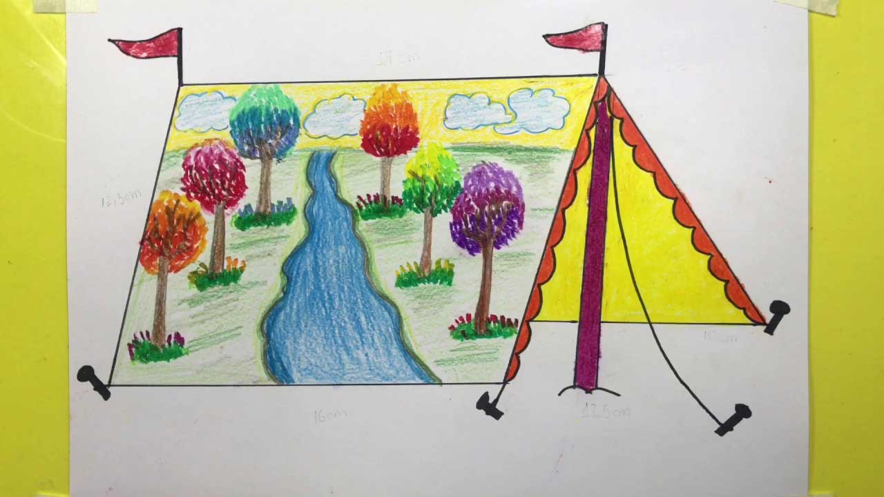 Soạn Mĩ thuật lớp 8 Bài 25: Vẽ trang trí – Trang trí liều trại