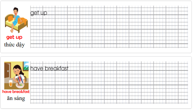 Tập viết Tiếng Anh lớp 3 Unit 6 What time is it?