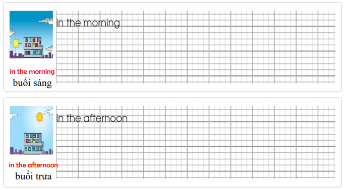 Tập viết Tiếng Anh lớp 3 Unit 6 What time is it?