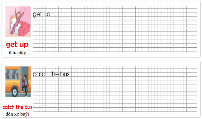Tập viết Tiếng Anh lớp 4 Unit 6 Jim's Day