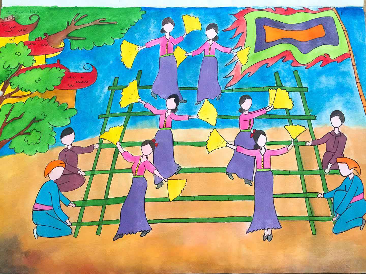 Soạn Mĩ thuật lớp 9 Bài 10: Vẽ tranh - Đề tài lễ hội