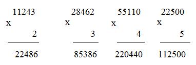 Nhân với số có một chữ số