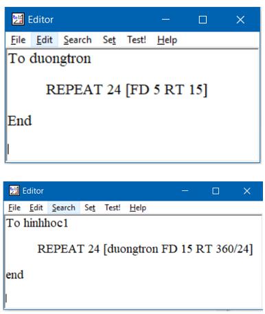 Thế giới hình học trong Logo
