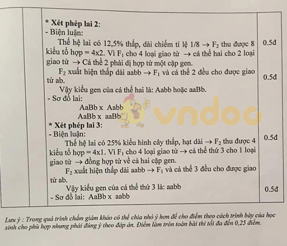 Đề thi chọn đội tuyển học sinh giỏi lớp 9 môn Sinh học huyện Vũ Quang, Hà Tĩnh năm học 2019 - 2020