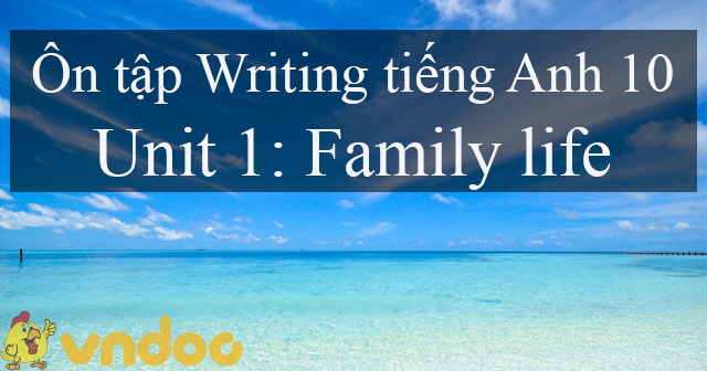 Trắc nghiệm Writing tiếng Anh lớp 10 Unit 1 Family Life - Bài tập Tiếng ...