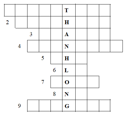 Bộ câu hỏi giải trò chơi ô chữ lớp 1