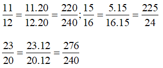 Trắc nghiệm: Quy đồng mẫu nhiều phân số 