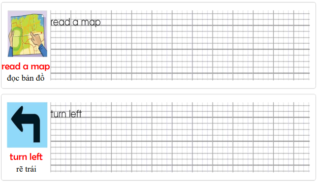 Tập viết Tiếng Anh lớp 5 Unit 7 Go back to the traffic lights