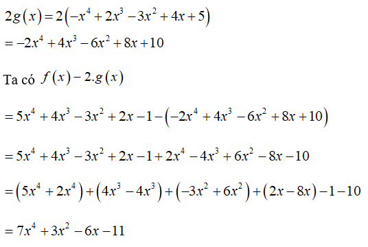 Trắc nghiệm: Cộng, trừ đa thức một biến 