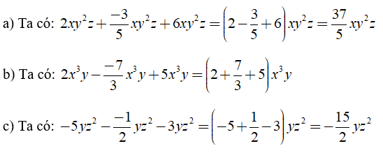 Trắc nghiệm: Đơn thức đồng dạng 