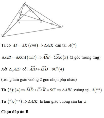 Trắc nghiệm: Tính chất ba đường cao của tam giác 