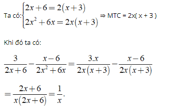 Lý thuyết: Phép trừ các phân thức đại số 